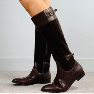 J Crew Brown Riding Boots 8.5 Leather Suede